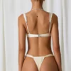 Σλιπ Μπικίνι Mahina με πτυχώσεις σε χρώμα Pearl White