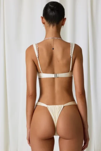 Σλιπ Μπικίνι Mahina με πτυχώσεις σε χρώμα Pearl White
