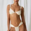 Σλιπ Μπικίνι Mahina με πτυχώσεις σε χρώμα Pearl White