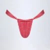 Σλιπ Μπικίνι Solsona με πτυχώσεις σε κόκκινο καρό