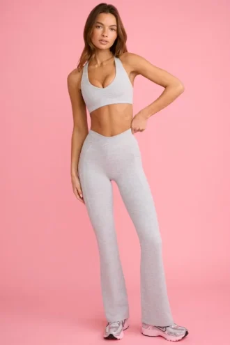 Soft Active V-Waist Pocket Flared Leggings σε γκρι