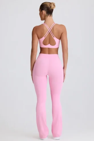 Soft Active V-Waist Pocket Flared Leggings σε ροζ