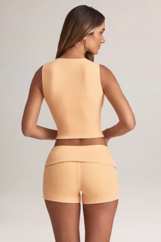 Σορτς Nina Modal Foldover Mid-Rise σε χρώμα ροδάκινο