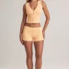 Σορτς Nina Modal Foldover Mid-Rise σε χρώμα ροδάκινο Σορτς Nina Modal Foldover Mid-Rise σε χρώμα ροδάκινο