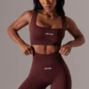 Σορτς ποδηλασίας Super Sculpt με ψηλή μέση σε μπορντό