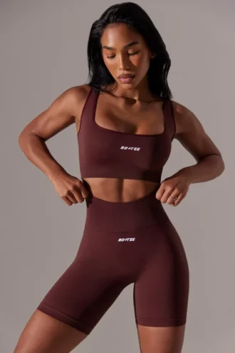 Σορτς ποδηλασίας Super Sculpt με ψηλή μέση σε μπορντό