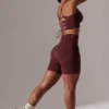 Σορτς ποδηλασίας Super Sculpt με ψηλή μέση σε μπορντό