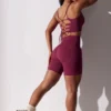 Σορτς ποδηλάτου Super Sculpt με ψηλή μέση σε χρώμα δαμάσκηνο Σορτς ποδηλάτου Super Sculpt με ψηλή μέση σε χρώμα δαμάσκηνο
