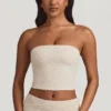 Tamia Ruched Strapless Lace Μπλούζα σε χρώμα Ivory
