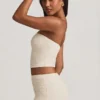 Tamia Ruched Strapless Lace Μπλούζα σε χρώμα Ivory