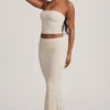 Tamia Ruched Strapless Lace Μπλούζα σε χρώμα Ivory