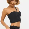 Tesia Slinky Jersey Rose Detail Asymmetric Μπλούζα σε μαύρο Tesia Slinky Jersey Rose Detail Asymmetric Μπλούζα σε μαύρο