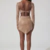 Thora Embellished Asymmetric Crop Top σε χρώμα Almond