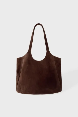 Τσάντα Tote από σουέτ σε χρώμα Espresso Τσάντα Tote από σουέτ σε χρώμα Espresso