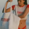 Τσάντα Velika Towelling Tote σε λευκό χρώμα Τσάντα Velika Towelling Tote σε λευκό χρώμα