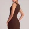 Tula Mid-Rise Bodycon Ultra Mini Φούστης με Split σε χρώμα Chocolate Brown Tula Mid-Rise Bodycon Ultra Mini Φούστης με Split σε χρώμα Chocolate Brown