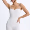 Vera Modal Sweetheart-Neck Low-Back Unitard σε λευκό Vera Modal Sweetheart-Neck Low-Back Unitard σε λευκό