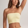 Verna Modal Strapless Crop Top σε χρώμα Lemon Sherbet