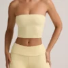 Verna Modal Strapless Crop Top σε κίτρινο χρώμα Buttercream