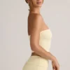 Verna Modal Strapless Crop Top σε κίτρινο χρώμα Buttercream