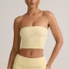 Verna Modal Strapless Crop Top σε κίτρινο χρώμα Buttercream