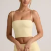 Verna Modal Strapless Crop Top σε κίτρινο χρώμα Buttercream