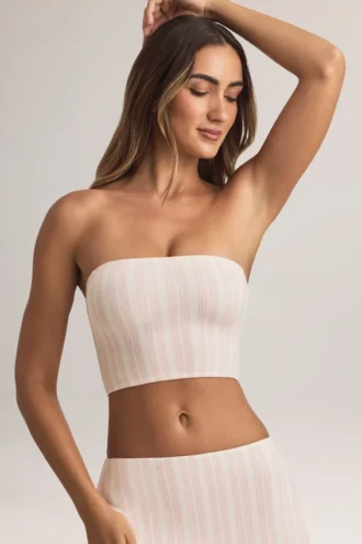 Verna Modal Strapless Crop Top σε ριγέ σχέδιο