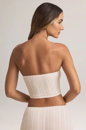 Verna Modal Strapless Crop Top σε ριγέ σχέδιο