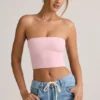 Verna Modal Strapless Crop Top σε ροζ