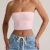 Verna Modal Strapless Crop Top σε ροζ
