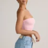 Verna Modal Strapless Crop Top σε ροζ