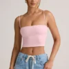 Verna Modal Strapless Crop Top σε ροζ