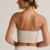 Verna Modal Strapless Crop Top σε ροζ και κίτρινο ριγέ