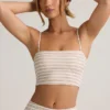 Verna Modal Strapless Crop Top σε ροζ και κίτρινο ριγέ