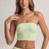 Verna Modal Strapless Crop Top σε Sage Green