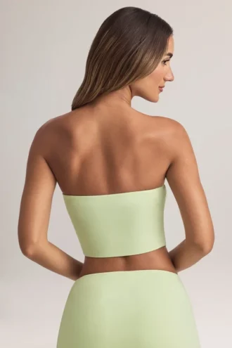 Verna Modal Strapless Crop Top σε Sage Green