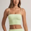 Verna Modal Strapless Crop Top σε Sage Green