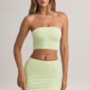 Verna Modal Strapless Crop Top σε Sage Green