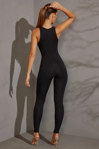 Vida Racer Neck Ολόσωμη Φόρμα σε μαύρο