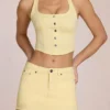 Virella Denim Low-Rise Skort σε χρώμα Lemon Yellow Virella Denim Low-Rise Skort σε χρώμα Lemon Yellow