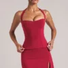 Vita Longline Halterneck Μπλούζα σε χρώμα Cherry Red Vita Longline Halterneck Μπλούζα σε χρώμα Cherry Red