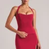 Vita Longline Halterneck Μπλούζα σε χρώμα Cherry Red Vita Longline Halterneck Μπλούζα σε χρώμα Cherry Red