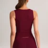 Vivee Modal Square-Neck Μπλούζα σε χρώμα Wine