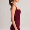 Vivee Modal Square-Neck Μπλούζα σε χρώμα Wine