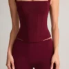 Vivee Modal Square-Neck Μπλούζα σε χρώμα Wine