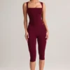 Vivee Modal Square-Neck Μπλούζα σε χρώμα Wine