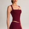 Vivee Modal Square-Neck Μπλούζα σε χρώμα Wine