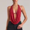 Zenna Draped Cowl Μπλούζα σε κερασί