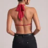 Zenna Draped Cowl Μπλούζα σε κερασί