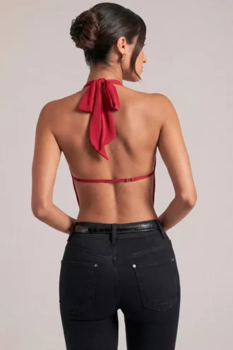Zenna Draped Cowl Μπλούζα σε κερασί